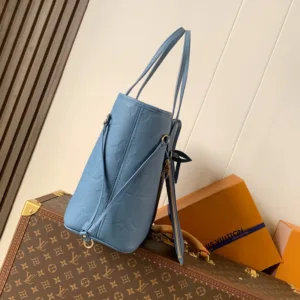 Blue Neverfull MM Mid Size Leather M27358 Tote Handbags