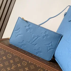 Blue Neverfull MM Mid Size Leather M27358 Tote Handbags