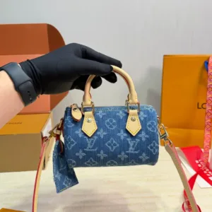 L&V Nano Speedy denim bag