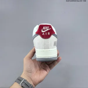 Nike Air Force 1 Low gray red sports shoes