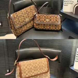 Coach Etta Tiger pattern flip shoulder handbags