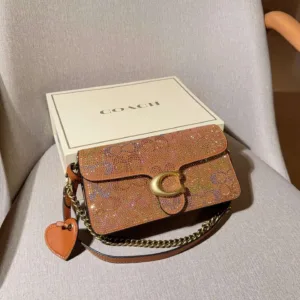Coach Full Diamond Tabby26 Wine God Tote handBag