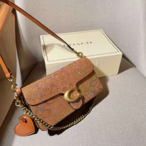 Coach Full Diamond Tabby26 Wine God Tote handBag