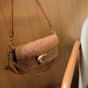 Coach Full Diamond Tabby26 Wine God Tote handBag