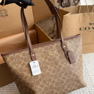 coach shopping zipper tote hand bags