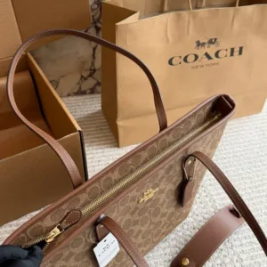 coach shopping zipper tote hand bags