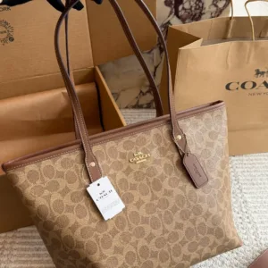 coach shopping zipper tote hand bags