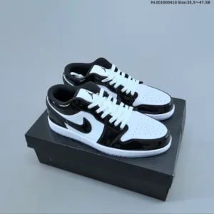 Air Jordan 1 Low "Concord" low top patent leather white black sneakers