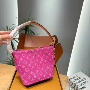 L&V All In BB pink denim bucket Handbags