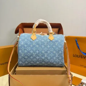 Louis Vuitton denim Speedy handbag