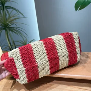 Coach City striped straw woven tote hand bags