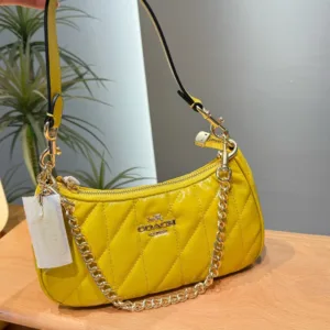 Coach Teri Yellow Pink Light Red Underarm tote hand bags