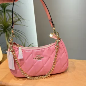 Coach Teri Yellow Pink Light Red Underarm tote hand bags