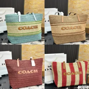 Coach woven tote hand bags
