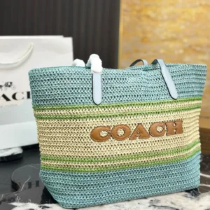 Coach woven tote hand bags