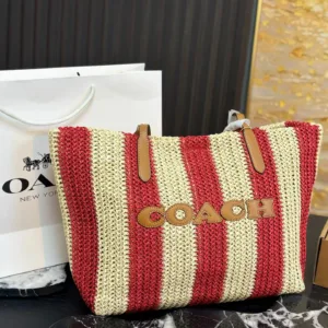 Coach woven tote hand bags