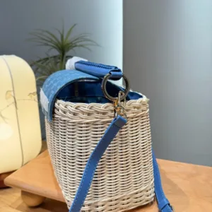LV Capucines rattan blue denim handbag