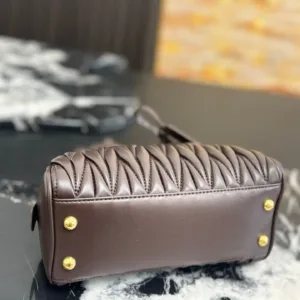 MiuMiu Arcadie Matelassé series pleated bowling tote handbags