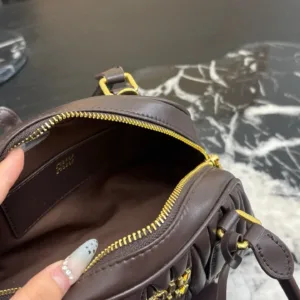 MiuMiu Arcadie Matelassé series pleated bowling tote handbags