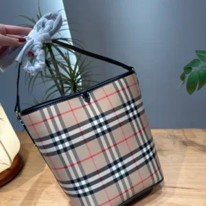 Burberry classic plaid bucket handbag