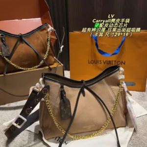 LV Carryall suede tote hand bags