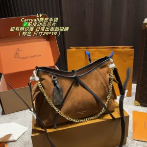 LV Carryall suede tote hand bags
