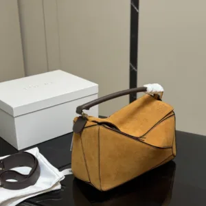 Loewe Puzzle suede geometric hand bag