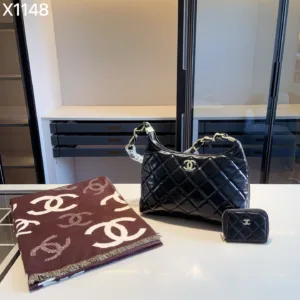 Chanel Hobo Underarm Bag Scarf Wallet X1148 combination