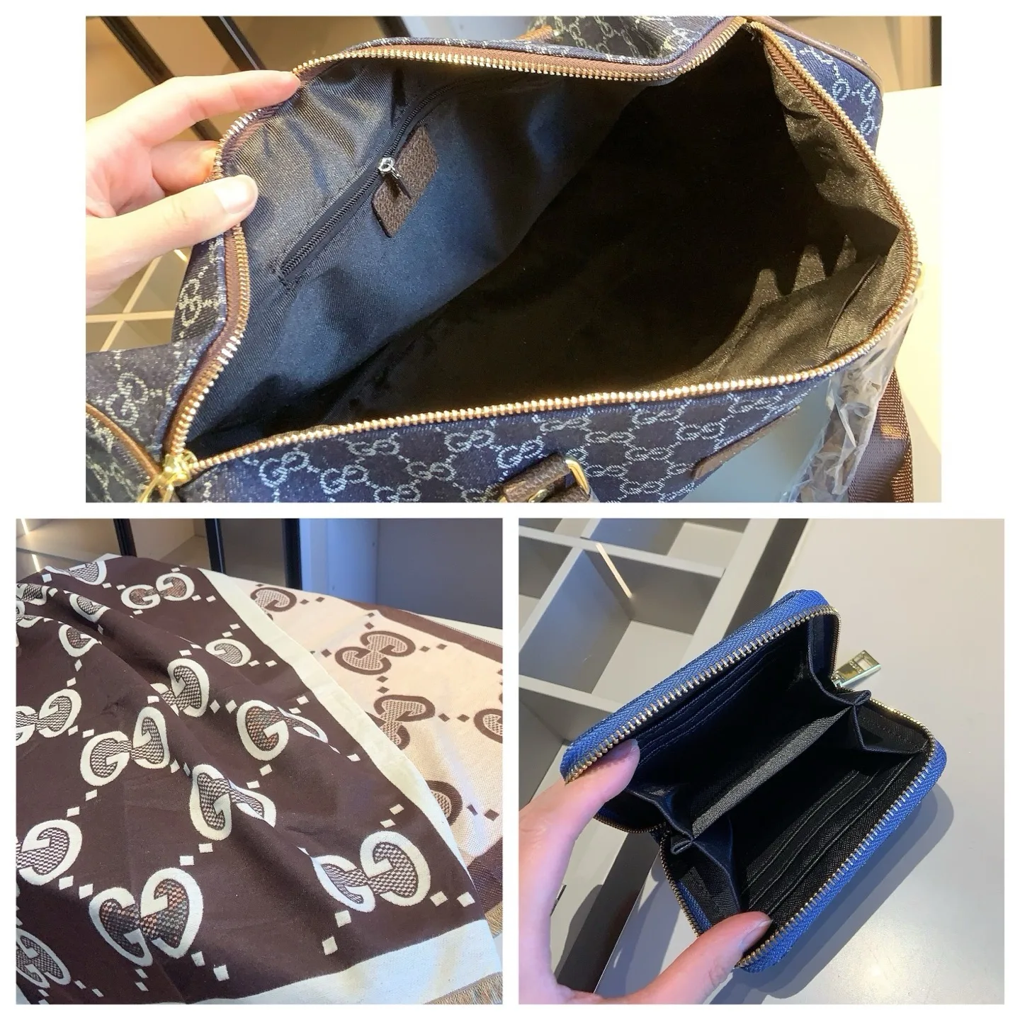 GUCCI travel bag scarf home wallet X868 combination - Image 2