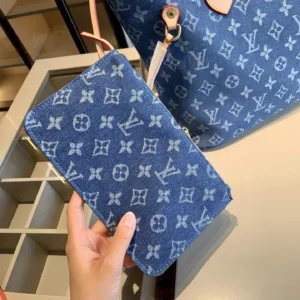LV denim shopping bag scarf wallet X1147 combination