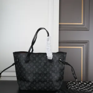 LV neverfull black flower shopping bag scarf wallet
