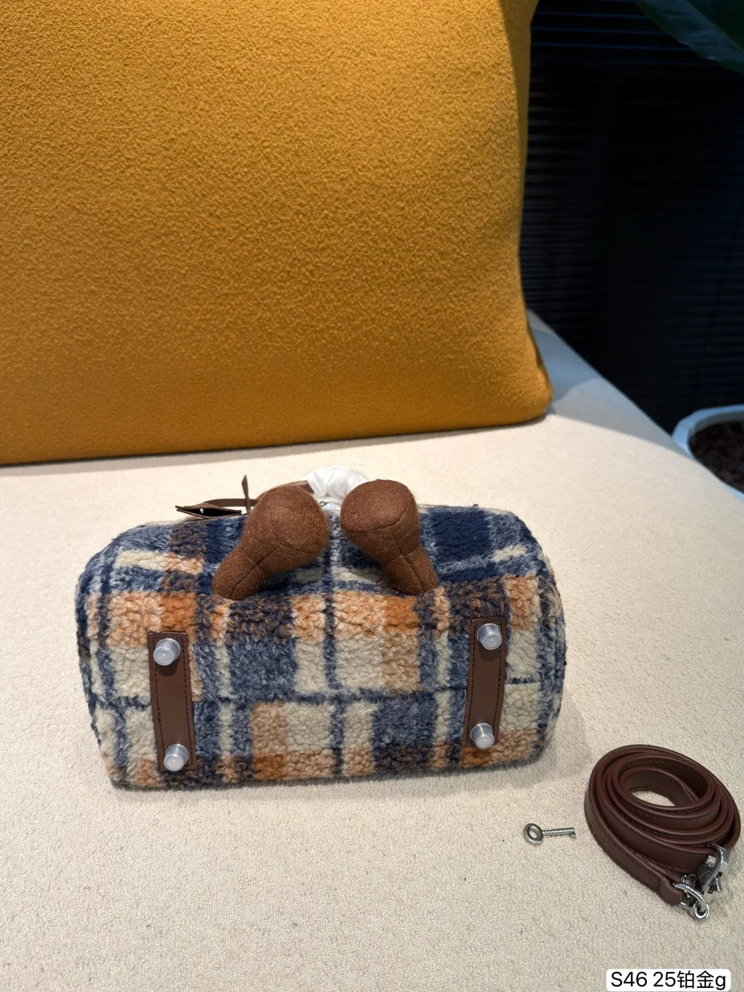 Hermes woolen plaid s46 25 Platinum Tote Handbags - Image 6