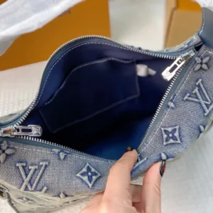 LV Slouchy washed denim armpit Tote Hand Bags