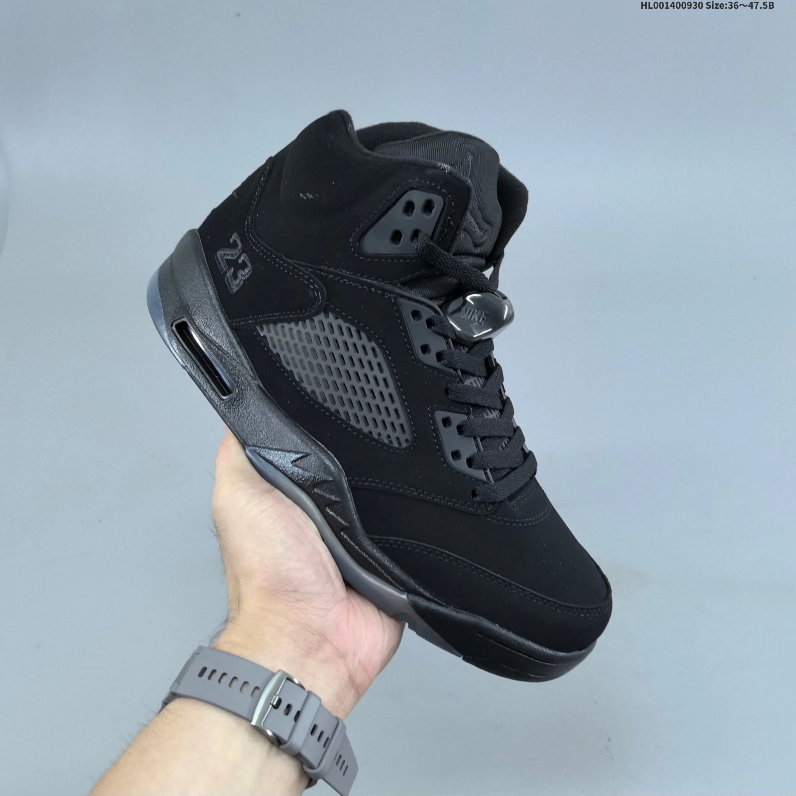 Air Jordan 5 Retro "Black Cat" high top black cat sneakers - Image 3